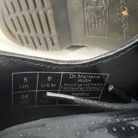 Dr Marten Hugh Black Velvet Lace Up Oxford Mens Size 6 EU 38 - Picture 7 of 8